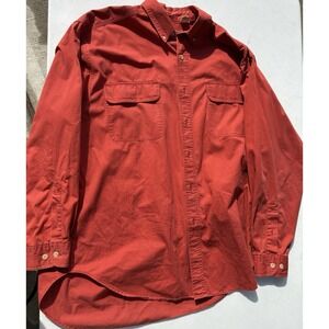 Men's Eddie Bauer Rainier Ripstop Shirt Large Red Long Sleeve
